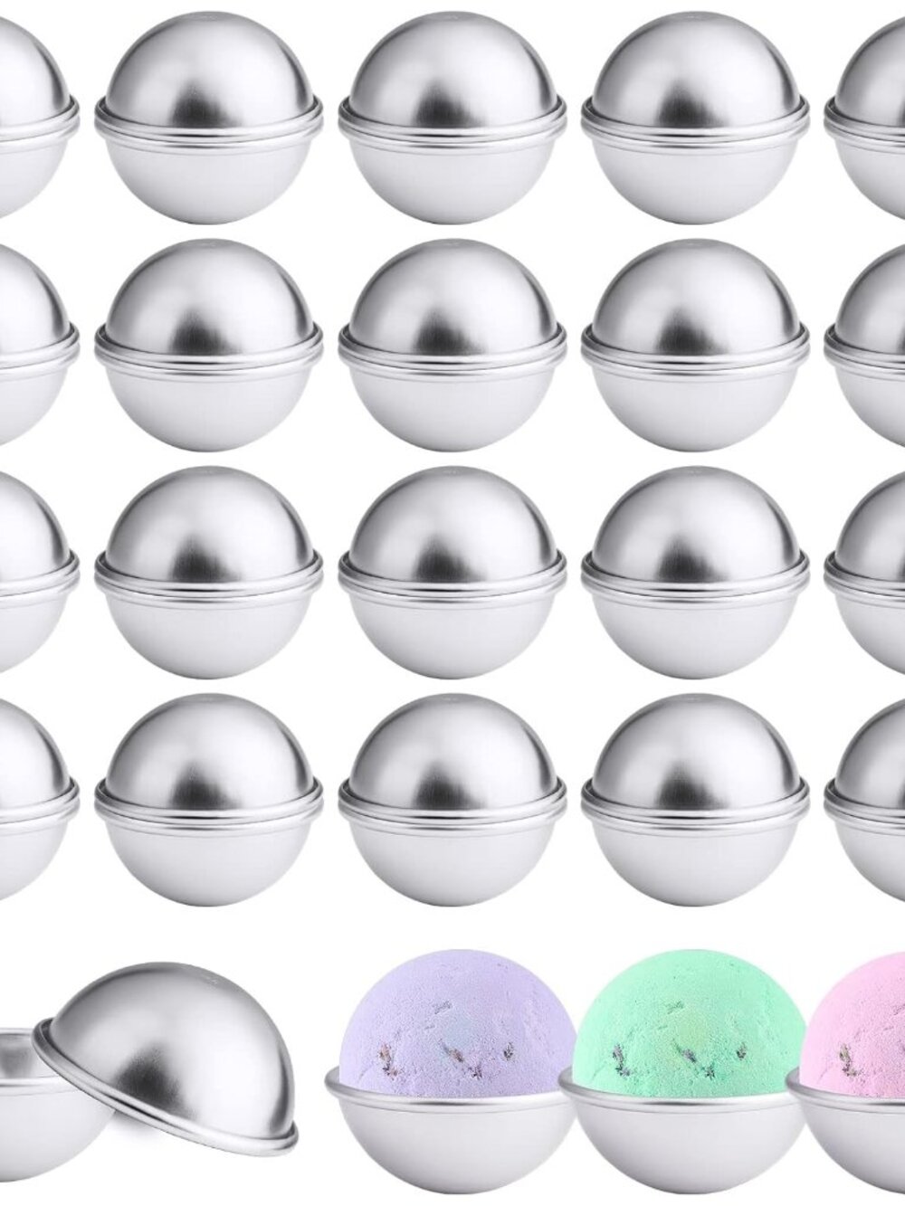 40PCS- Bath Bomb Mold Kit, 20 Set Soap Mold & Bath Bombs Press for DIY Making Su